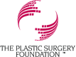Logo of The Plastic Surgery Foundation, featuring a stylized pink globe design with text below.